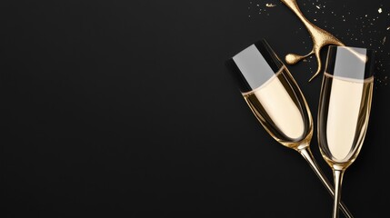 Luxurious celebration close-up photography of glamorous champagne toast