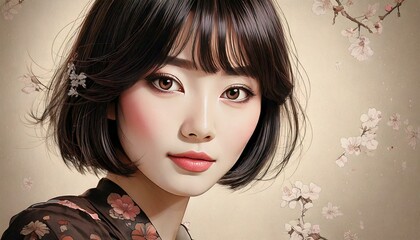 繊細で美しい日本の女性