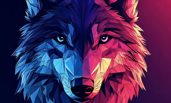 Geometric Wolf Portrait