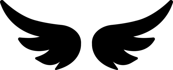 wings icon.Fly illustration sign collection.Simple wings vector icons for web design on white background.Black wing icons.wings is ideal for logo, emblem, badge design.