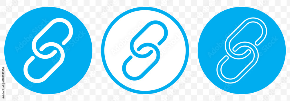 Poster internet url or webpage url link icons set. chain thick line icon, outline vector sign, linear simpl