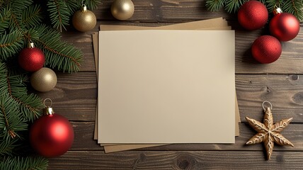 Fototapeta premium Christmas blank plain template mockup
