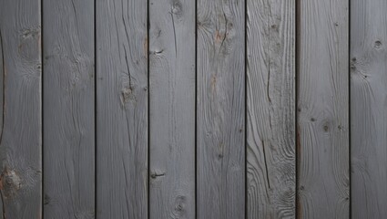 Obraz premium Gray weathered wooden planks background with visible knots and grain patterns arranged vertically in a close-up view