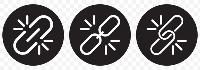 Link Icon Chain, Connection, and URL Symbol in Line Art. Link icon Thin line art collection. EPS 10.