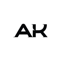 AK monogram logo design letter text name symbol monochrome logotype alphabet character simple logo