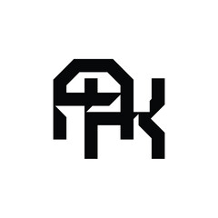 AK monogram logo design letter text name symbol monochrome logotype alphabet character simple logo
