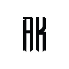 AK monogram logo design letter text name symbol monochrome logotype alphabet character simple logo