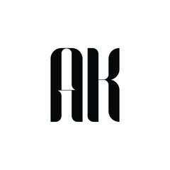 AK monogram logo design letter text name symbol monochrome logotype alphabet character simple logo