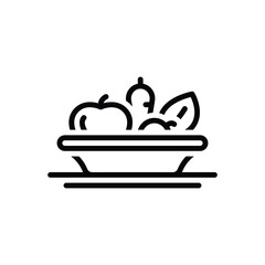 Black line icon for food