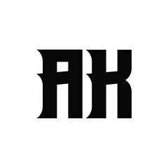AK monogram logo design letter text name symbol monochrome logotype alphabet character simple logo