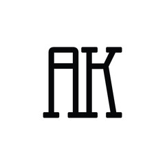 AK monogram logo design letter text name symbol monochrome logotype alphabet character simple logo
