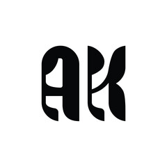 AK monogram logo design letter text name symbol monochrome logotype alphabet character simple logo