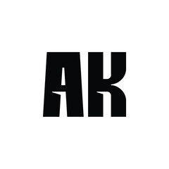 AK monogram logo design letter text name symbol monochrome logotype alphabet character simple logo