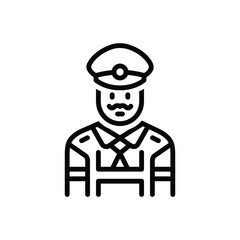 Black line icon for military