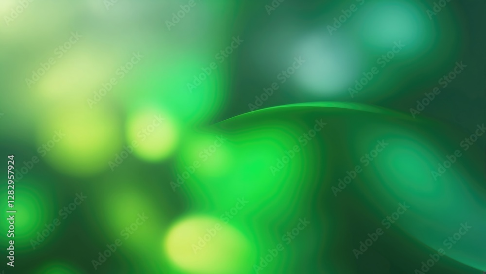 Aufkleber abstract green gradient background with blurred bokeh lights creating a smooth and vibrant texture s