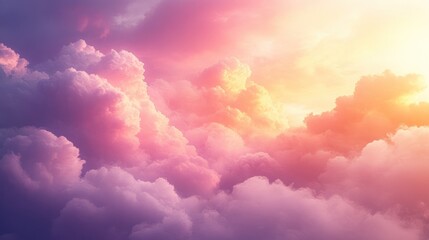Fototapeta premium Sunset cloudscape, aerial view, vibrant colors, peaceful sky, design