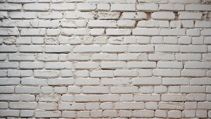 Obraz premium White painted brick wall texture with uneven surface and various imperfections in a minimalist design