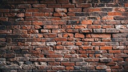 Fototapeta premium Red and gray weathered brick wall texture background for architectural and interior design projects
