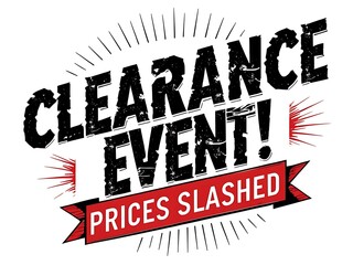 Clearance event with slashed prices displayed on the image