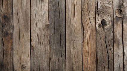 Obraz premium Wooden planks with varying shades and textures arranged vertically in a rustic background composition