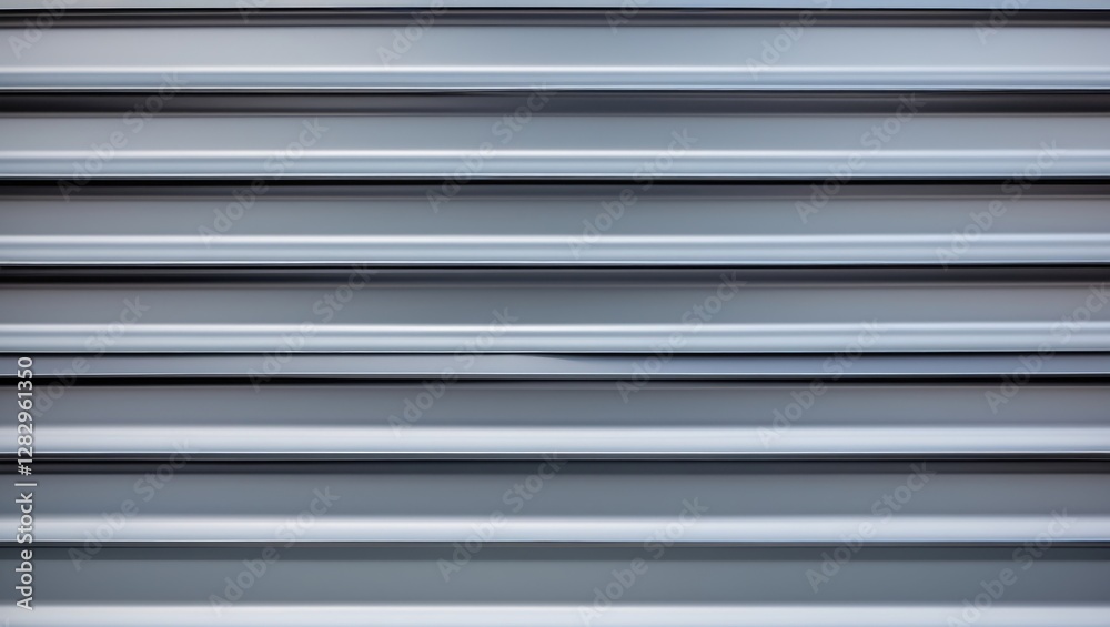 Poster metallic gray textured background with horizontal lines and shadows from a rolling shutter system or