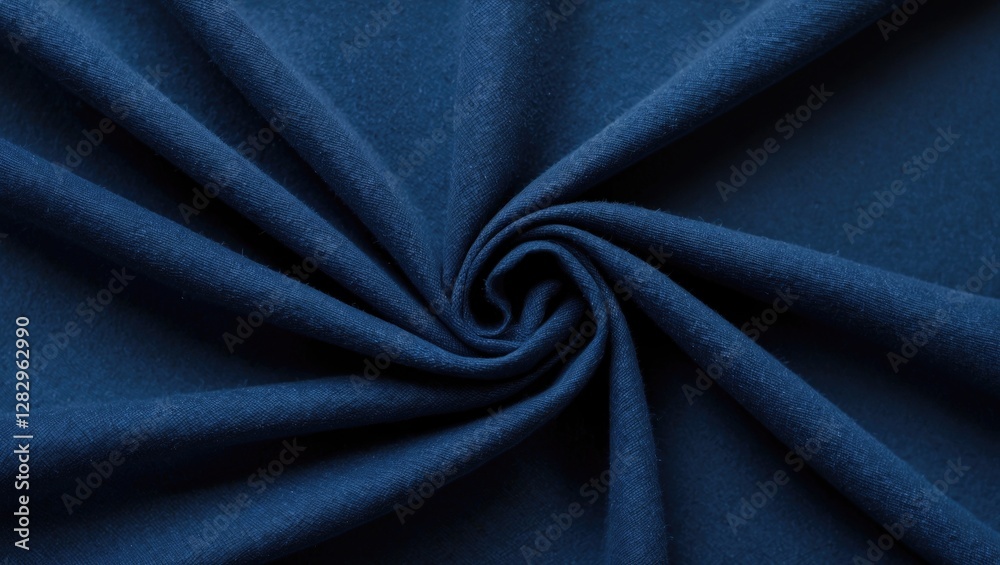 Poster blue textile fabric close-up with intricate swirl pattern displaying texture and softness