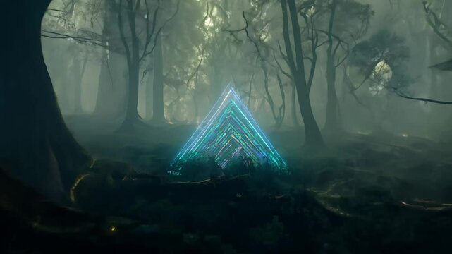 night in the forest triangle surreal 