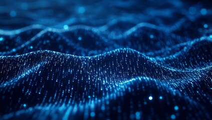 Abstract blue digital wave background.