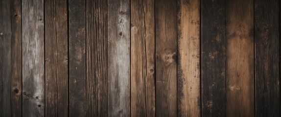 Fototapeta premium Textured wooden planks of various shades arranged vertically in a seamless pattern suitable for backgrounds and interior design