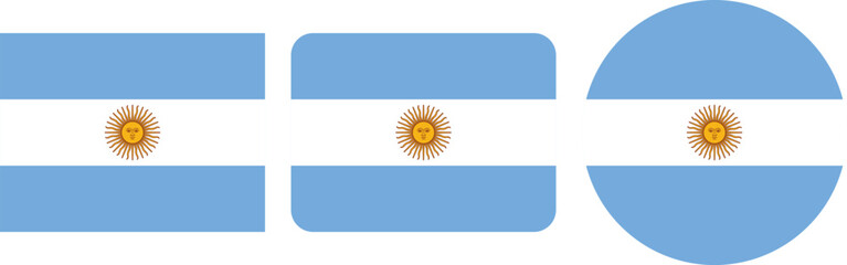 Argentinian Flag Variations in Different Shapes