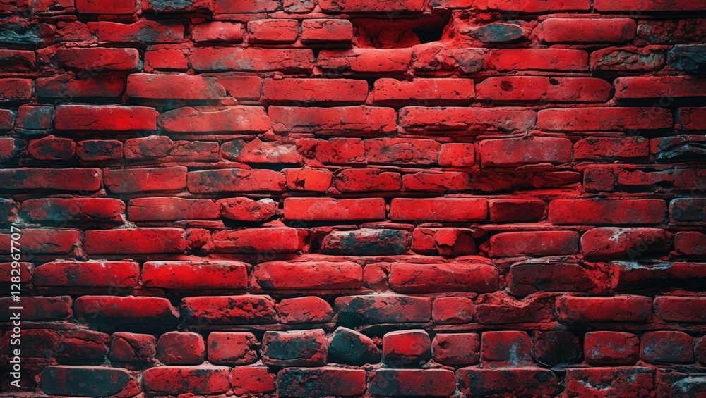 Canvas Prints textured red brick wall background with visible mortar and uneven surfaces creating an industrial ae