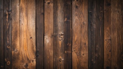 Naklejka premium Wooden wall texture with vertical panels in varying shades of brown and black for interior design applications