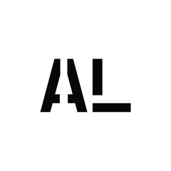 Obraz premium AL monogram logo design letter text name symbol monochrome logotype alphabet character simple logo