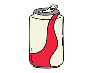aluminium can icon. soda can doodle hand drawn icon. Outline drawing soda can line clipart symbol