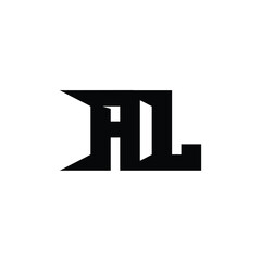 Obraz premium AL monogram logo design letter text name symbol monochrome logotype alphabet character simple logo