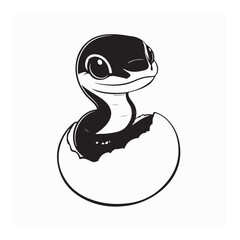 Happy baby snake hatching from the egg vector image isolated on white background