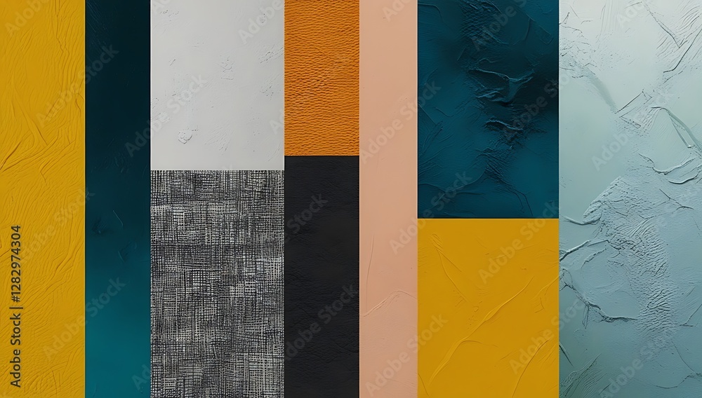 Poster colorful abstract image with various textures and color blocks
