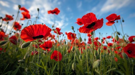 Obraz premium Sun-Kissed Poppies in Bloom