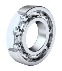 Ball bearing cut-out section isolated on transparent background - 3d PNG illustration