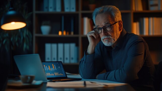 A senior government analyst examining fiscal year spending in a study. Featuring data analysis and budget oversight