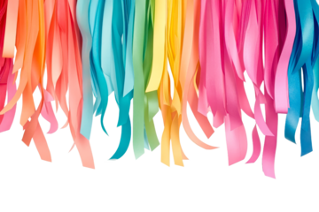 Colorful ribbons create a festive atmosphere