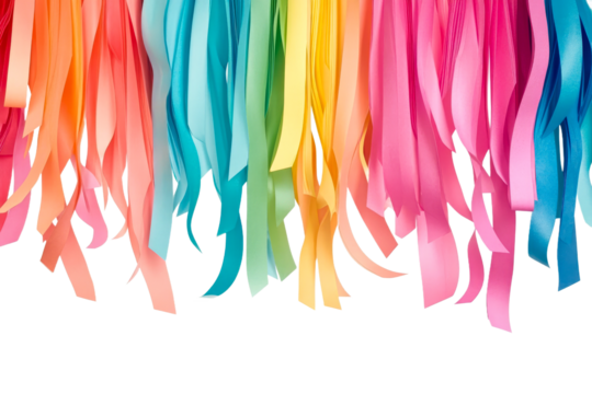 Colorful ribbons create a festive atmosphere