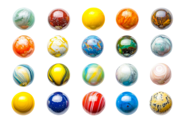 Vibrant display of decorative marbles