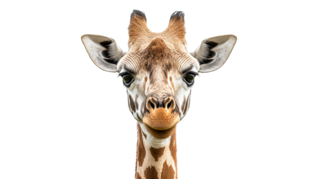 Giraffe portrait with detailed facial features