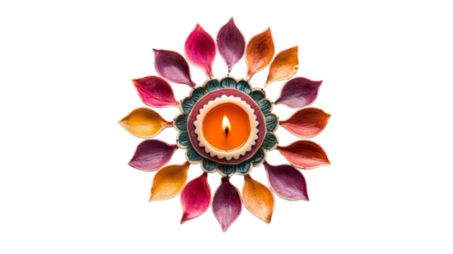 Petal patterned colorful candle holder