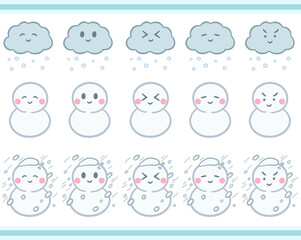 雪のお天気アイコンセット