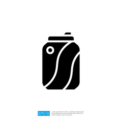 Stylized Icon of a Beverage Container Featuring a Wave Pattern and Minimalist Design on a Clean Background