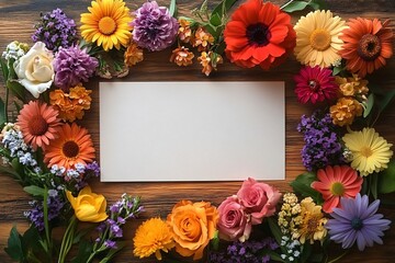 Bright and cheerful floral arrangement featuring daisies, gerberas, and roses, perfect for greeting cards, springtime events, and seasonal decorations.