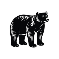 Obraz premium A brown bear animal silhouette vector.