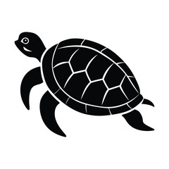 A silhouette turtle animal vector simple flat design.